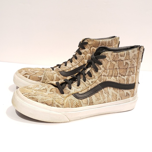 snakeskin high top vans